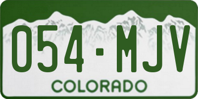 CO license plate 054MJV
