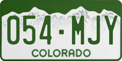 CO license plate 054MJY