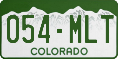 CO license plate 054MLT