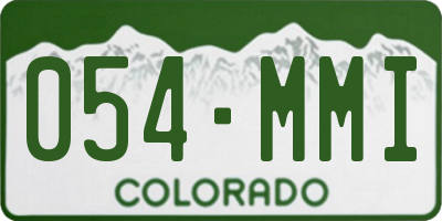 CO license plate 054MMI