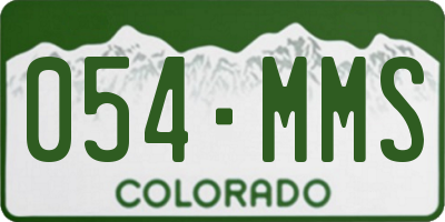 CO license plate 054MMS