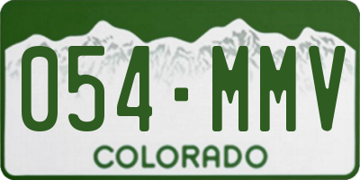 CO license plate 054MMV