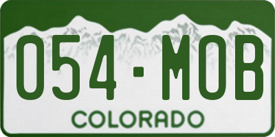 CO license plate 054MOB