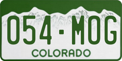 CO license plate 054MOG