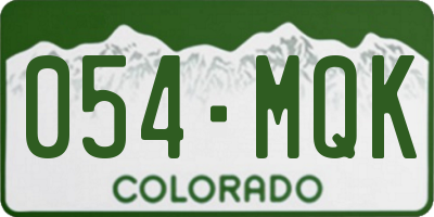 CO license plate 054MQK
