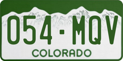 CO license plate 054MQV