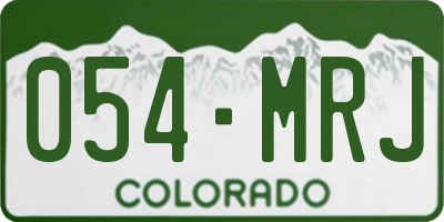 CO license plate 054MRJ