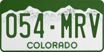 CO license plate 054MRV