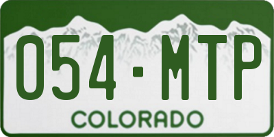 CO license plate 054MTP