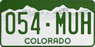 CO license plate 054MUH