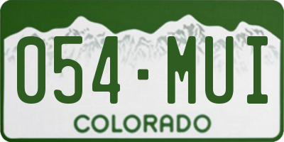 CO license plate 054MUI