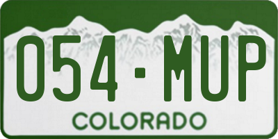 CO license plate 054MUP