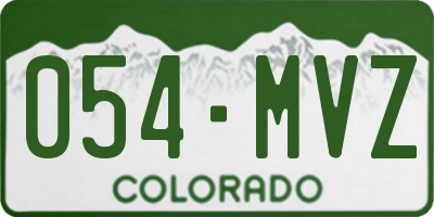 CO license plate 054MVZ