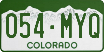 CO license plate 054MYQ