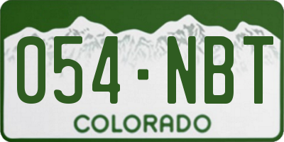 CO license plate 054NBT