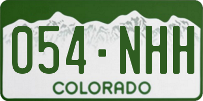 CO license plate 054NHH