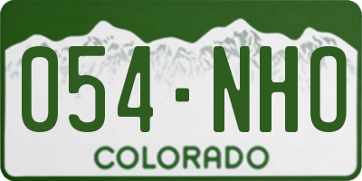 CO license plate 054NHO