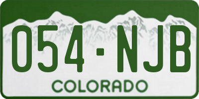 CO license plate 054NJB
