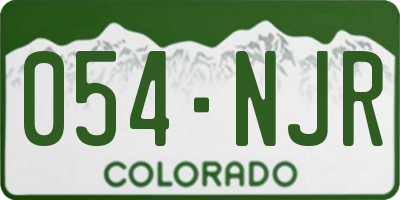 CO license plate 054NJR