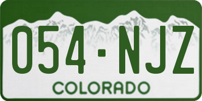 CO license plate 054NJZ