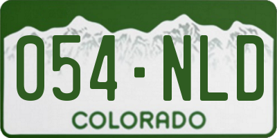 CO license plate 054NLD