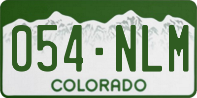 CO license plate 054NLM