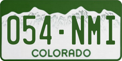 CO license plate 054NMI