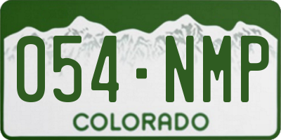 CO license plate 054NMP