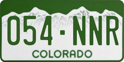 CO license plate 054NNR