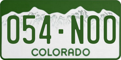 CO license plate 054NOO