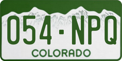 CO license plate 054NPQ