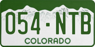 CO license plate 054NTB