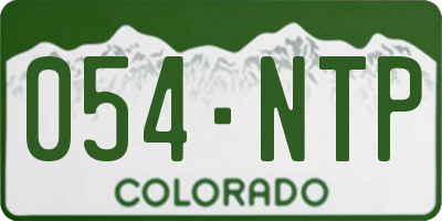 CO license plate 054NTP