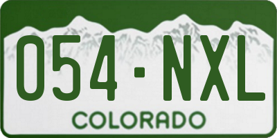 CO license plate 054NXL