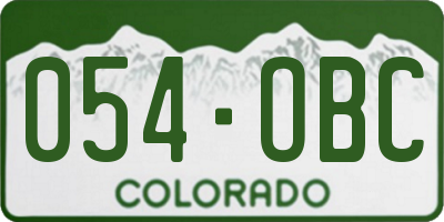 CO license plate 054OBC