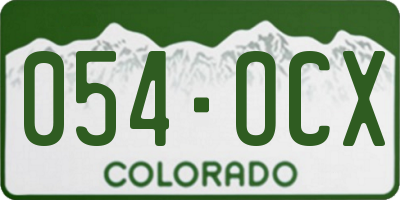 CO license plate 054OCX