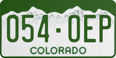 CO license plate 054OEP
