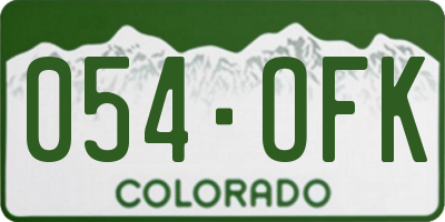 CO license plate 054OFK