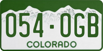 CO license plate 054OGB