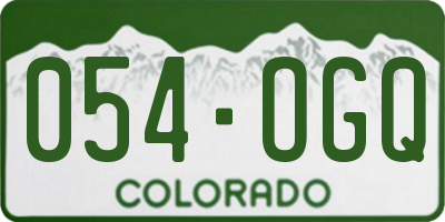 CO license plate 054OGQ