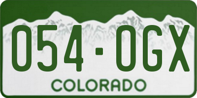 CO license plate 054OGX