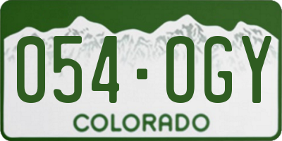 CO license plate 054OGY