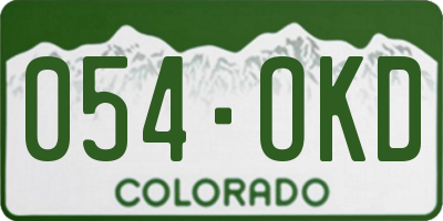 CO license plate 054OKD