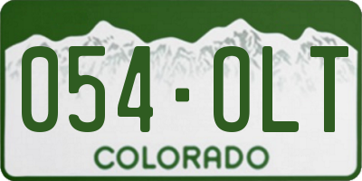 CO license plate 054OLT
