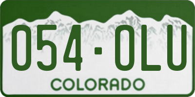 CO license plate 054OLU