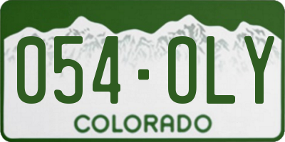 CO license plate 054OLY