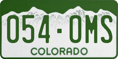 CO license plate 054OMS