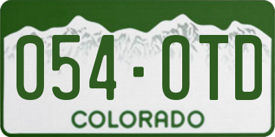 CO license plate 054OTD