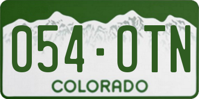 CO license plate 054OTN