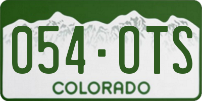 CO license plate 054OTS